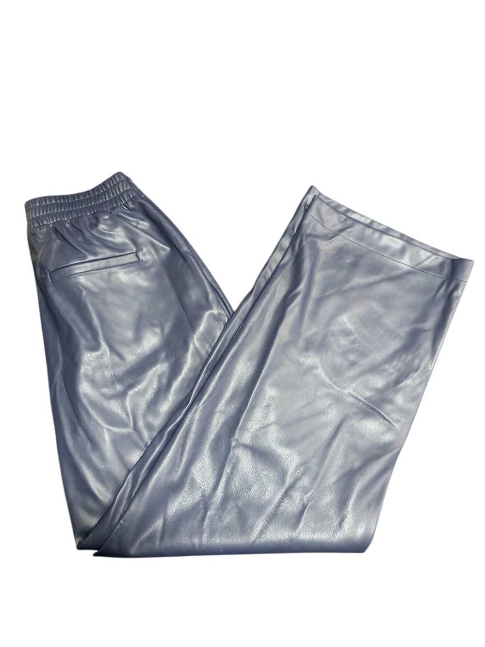 NWT Steve Madden Gilda Deep Slate/Steel Blue Hue Faux Leather Wide-Leg Pants